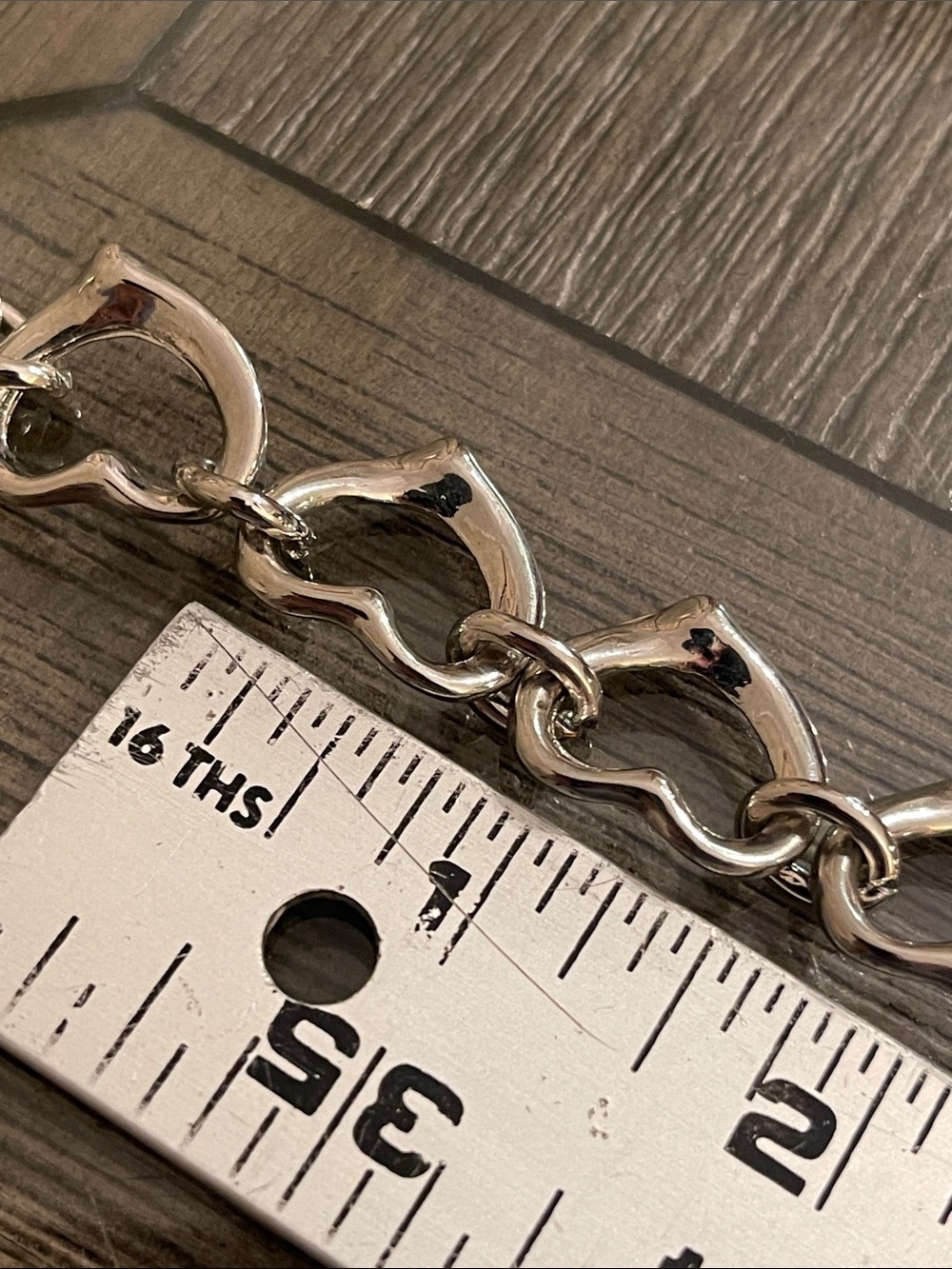Vintage Silver-tone Open Heart Toggle Bracelet 8 1/2” approx - Picture 6 of 16